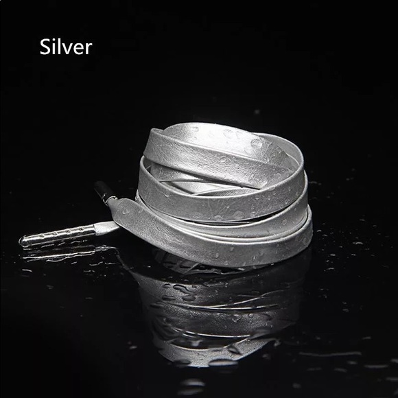 Weatherproof Leather Shoe Laces Metallic ShoeLaces - Picture 6 of 16